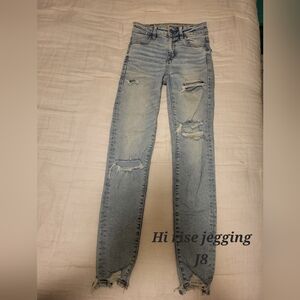 American Eagle Distressed Hi Rise Jegging Size 00